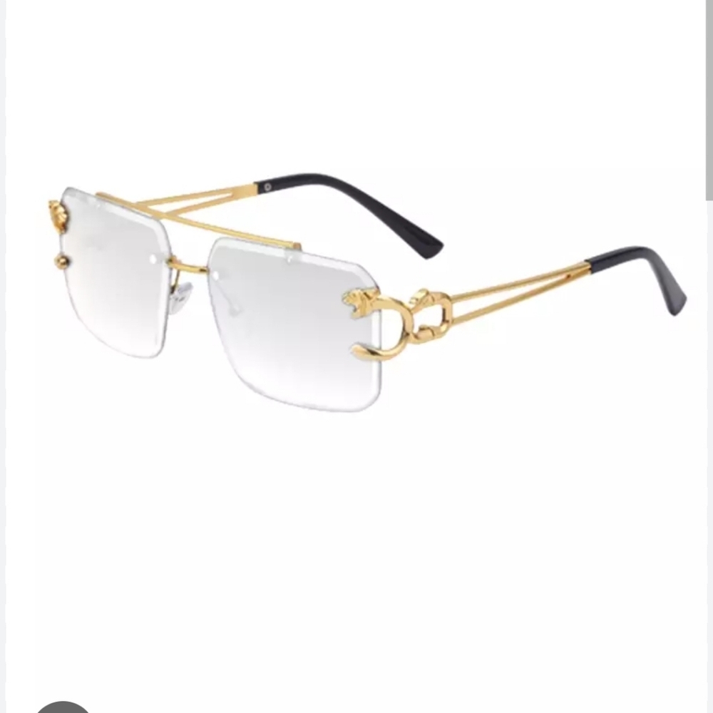 Chic Gold Rimless Sunglasses